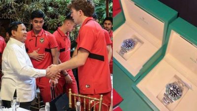 Presiden Prabowo Hadiahkan Jam Rolex ke Pemain Timnas Indonesia, Uang Pribadi yang Digunakan