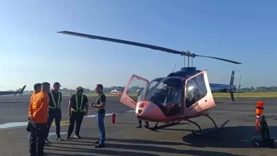Helikopter Estindo Air Diduga Jatuh di Sekitar Air Terjun Mandin Damar